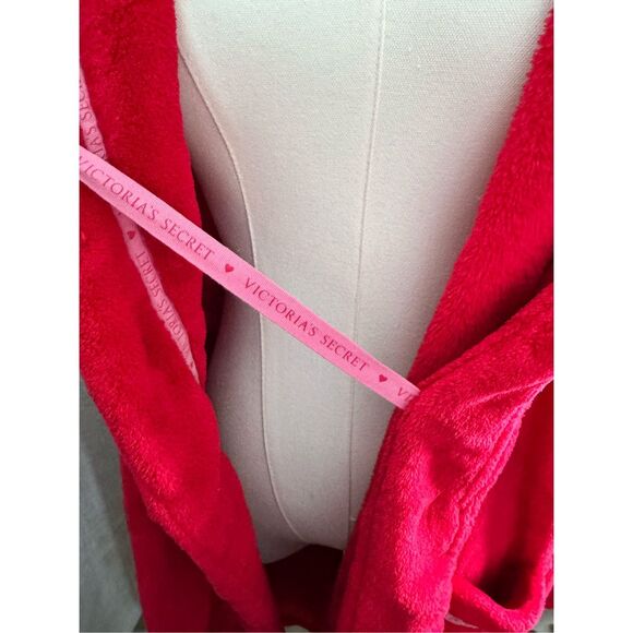 Victorias Secret Y2K Red Pink Soft‎ Plush Bath Robe Sz Medium Girly - Picture 5 of 8